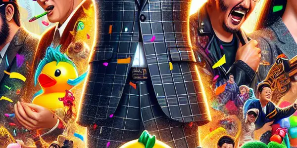 A dynamic movie poster featuring Jia Bing in dramatic, humorous, and festive scenes from his latest films.