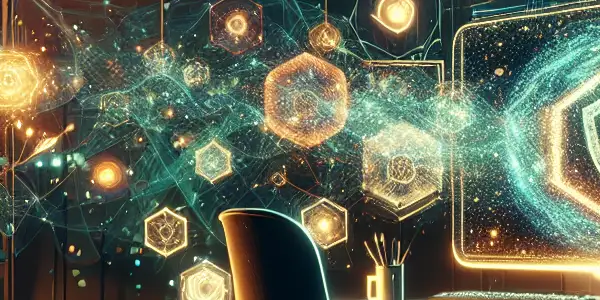 A cozy home office with a computer displaying vibrant streaming content, emphasizing safety and privacy.