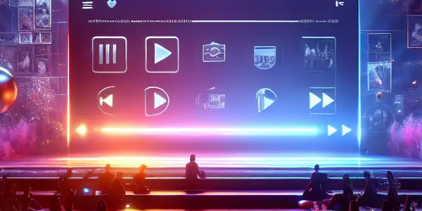 A modern digital interface showcasing an adult entertainment platform with vibrant visuals and hints of Japanese culture.