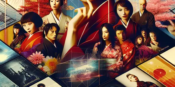 A sleek digital platform showcasing vibrant thumbnails of Japanese AV movies on a modern device.